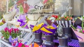  Presentation with flower pots - Slide set enhanced with flower market miscellaneous colored flowers background and a  colored foreground