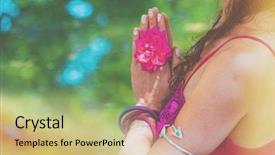  Presentation with rose flower - Audience pleasing presentation design consisting of flower outdoor summer day light backdrop and a yellow colored foreground