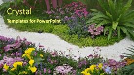  Presentation with path - Presentation theme enhanced with flower-path-leading-through background and a tawny brown colored foreground