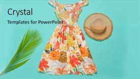  Presentation with blue floral - Amazing slide set having flower pattern - floral print with fern backdrop and a arctic colored foreground