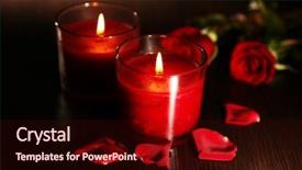  Presentation with flower candles - Audience pleasing presentation design consisting of flower petals on dark backdrop and a wine colored foreground