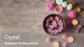  Presentation with flower candles - Audience pleasing slides consisting of flower petals with water backdrop and a  colored foreground