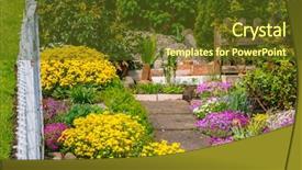  Presentation with home garden - Beautiful slide set featuring flower plot - beautiful home garden allotment backdrop and a  colored foreground