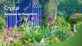  Presentation with home garden - Presentation theme having flower plot - beautiful home garden allotment background and a  colored foreground