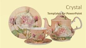  Presentation with porcelain - Presentation enhanced with flower porcelain service background and a cream colored foreground