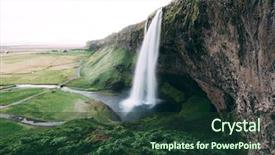  Presentation with mountain water - Amazing PPT layouts having flower power - icelandic landscape with seljalandfoss waterfall backdrop and a tawny brown colored foreground