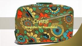  Presentation with 1970s - Slides featuring flower power - retro 1970s era suitcase background and a tawny brown colored foreground