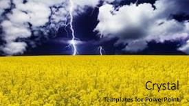  Presentation with lightning - Colorful PPT theme enhanced with flower power - summer storm beginning with lightning backdrop and a  colored foreground