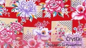  Presentation with element - Cool new presentation theme with flower seamless pattern element for design backdrop and a coral colored foreground