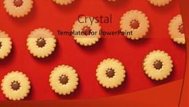  Presentation with chocolate biscuits - Slide deck consisting of flower-shaped-chocolate-biscuits background and a red colored foreground