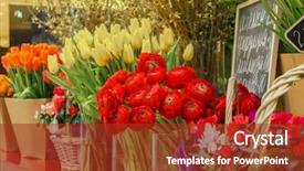  Presentation with flower - Audience pleasing PPT layouts consisting of flower shop concept close-up backdrop and a tawny brown colored foreground