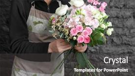  Presentation with female abstract black - Colorful PPT theme enhanced with flower shop on black brick backdrop and a dark gray colored foreground