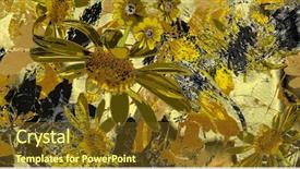  Presentation with gold leaves - Presentation theme having flowergraphics - art graphic and watercolor autumn background and a tawny brown colored foreground