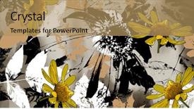  Presentation with gold leaves - Presentation theme featuring flowergraphics - art graphic and watercolor autumn background and a coral colored foreground