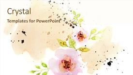  Presentation with white flowers - Cool new slides with flowergraphics - watercolor flowers on a white backdrop and a cream colored foreground
