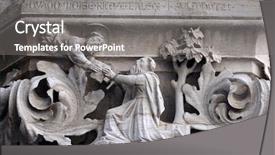  Presentation with world heritage sites - Presentation theme featuring 28 medieval reliefs from doge background and a gray colored foreground