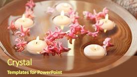  Presentation with candles - Slide deck having flowers and candles on water background and a red colored foreground
