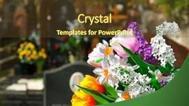  Presentation with cemetery - Slide deck consisting of easter peace - flowers and cemetery on background background and a tawny brown colored foreground