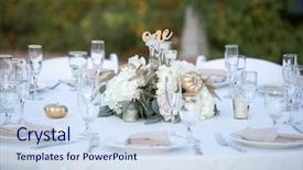  Presentation with elegant flowers - Colorful PPT theme enhanced with flowers and gold pumpkin accent backdrop and a sky blue colored foreground