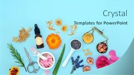  Presentation with acne - Presentation theme consisting of flowers-and-herbs-for-natural background and a arctic colored foreground