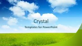  Presentation with spring flowers on textured - Amazing PPT theme having flowers and perfect cloudy sky backdrop and a  colored foreground