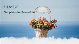  Presentation with title - Presentation theme consisting of flowers basket with welcome title background and a lemonade colored foreground