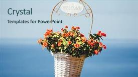  Presentation with title - Slide set enhanced with flowers basket with welcome title background and a lemonade colored foreground