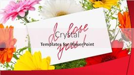  Presentation with greeting card - Presentation theme with flowers-bouquet-and-greeting-card background and a lemonade colored foreground