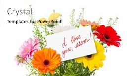  Presentation with greeting card - Presentation theme enhanced with flowers-bouquet-and-greeting-card background and a white colored foreground