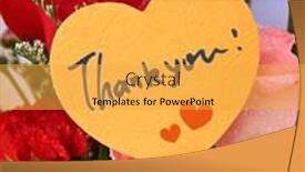  Presentation with greeting card - Presentation with flowers-bouquet-and-greeting-card background and a yellow colored foreground
