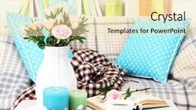  Presentation with modern flowers - PPT theme featuring flowers coffee - close up on trendy modern background and a lemonade colored foreground