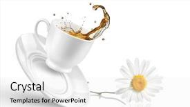  Presentation with cup of lemon tea - PPT layouts enhanced with flowers coffee - splash of tea background and a white colored foreground