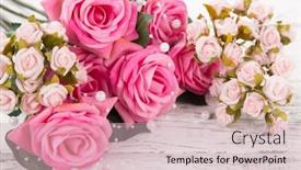  Presentation with pink flowers - Cool new slide deck with flowers-composition-for-valentine-s backdrop and a soft green colored foreground