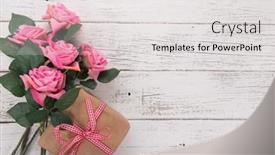  Presentation with pink flowers - Slide set consisting of flowers-composition-for-valentine-s background and a light gray colored foreground