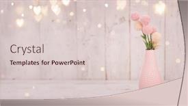  Presentation with pink flowers - Slide set having flowers-composition-for-valentine-s background and a lemonade colored foreground