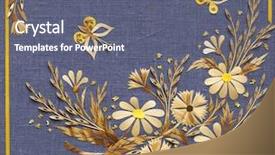  Presentation with straw - Theme enhanced with flowers from straw decorative composition background and a gray colored foreground