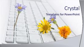  Presentation with ecology - Cool new presentation with flowers growing from computer backdrop and a  colored foreground