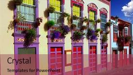  Presentation with colonial - Slides consisting of santa cruz de la palma background and a violet colored foreground