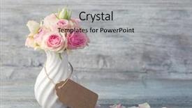  Presentation with 2018 goals text on white - Slide set having flowers in a white vase background and a  colored foreground