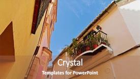  Presentation with flowers - Presentation theme featuring flowers in malaga town andalusia background and a red colored foreground