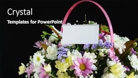  Presentation with flowers - Presentation theme with flowers-in-the-basket background and a black colored foreground