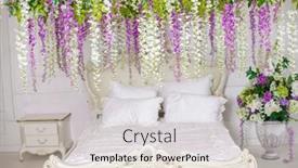  Presentation with dreams - Amazing PPT theme having flowers-in-the-bedroom backdrop and a lemonade colored foreground