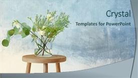  Presentation with flowers vase - Colorful PPT theme enhanced with flowers in vase on light backdrop and a light blue colored foreground