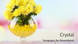  Presentation with flowers vase - Presentation design with businesswoman in air travel concept background and a dark gray colored foreground