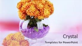  Presentation with flowers vase - Presentation theme featuring  background and a  colored foreground