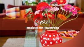  Presentation with flowers vase - Presentation theme featuring flowers in vase background and a tawny brown colored foreground