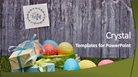  Presentation with greeting card - PPT theme having flowers lying on a green background and a gray colored foreground