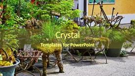  Presentation with furniture design - Slides having flowers made of old furniture background and a tawny brown colored foreground