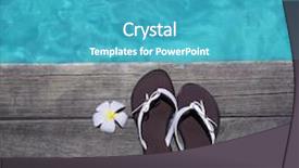  Presentation with rustic wood and flowers - Beautiful presentation theme featuring flowers near the water summer backdrop and a teal colored foreground