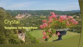  Presentation with destination - Slide deck enhanced with flowers-of-marqueyssac-gardens-view background and a tawny brown colored foreground
